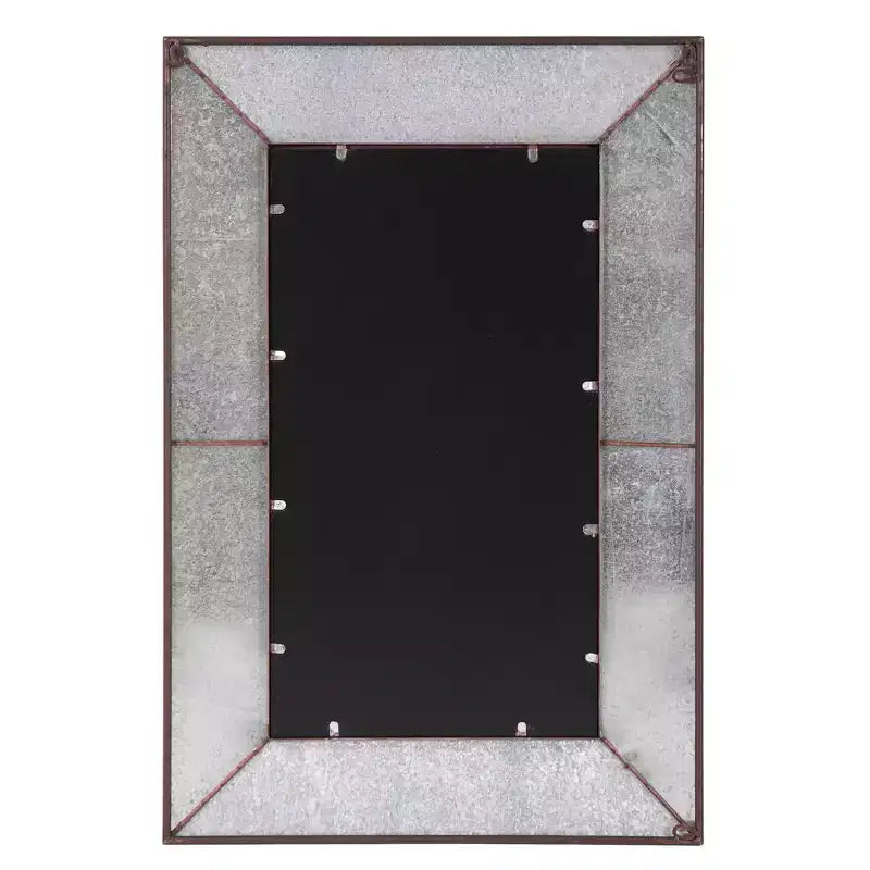 Miroir mural rectangulaire en métal finition rouille – Simple
