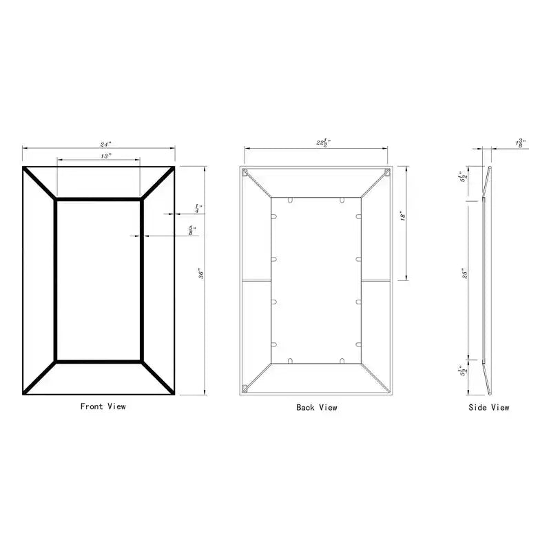 Miroir mural rectangulaire en métal finition rouille – Simple