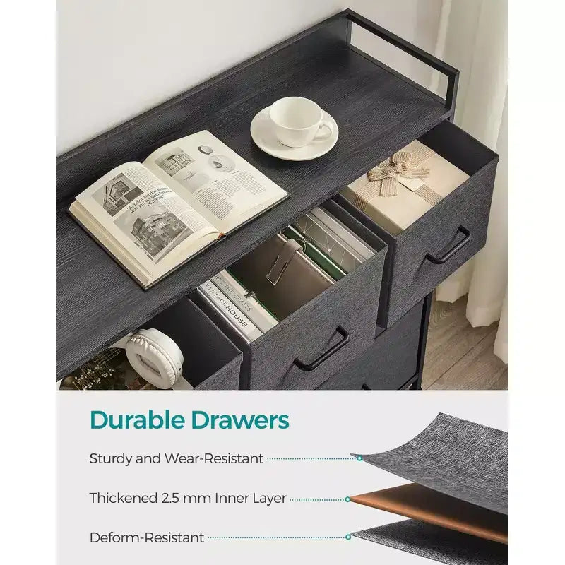 Commode noire à 7 tiroirs en acier pour adultes