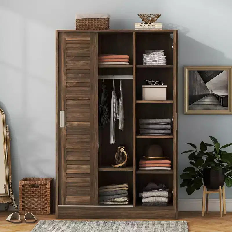Armoire blanche à 3 portes coulissantes pour adulte seul