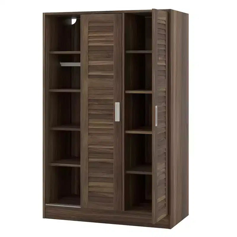 Armoire blanche à 3 portes coulissantes pour adulte seul