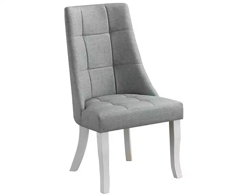 Lot de 2 chaises de salle à manger Parsons en vinyle bleu/gris