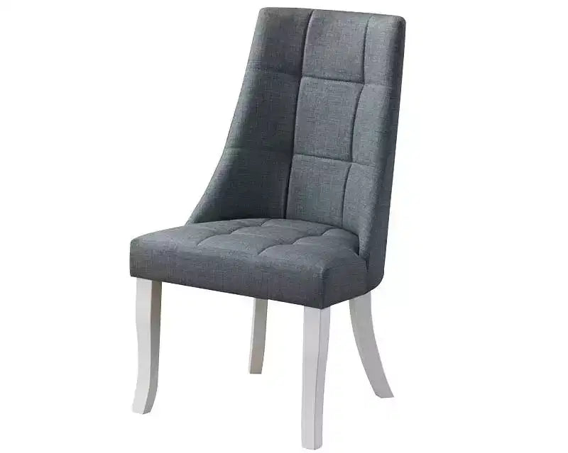 Lot de 2 chaises de salle à manger Parsons en vinyle bleu/gris