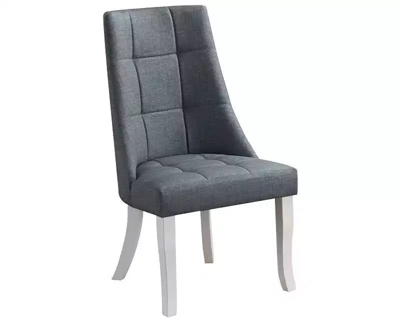 Lot de 2 chaises de salle à manger Parsons en vinyle bleu/gris