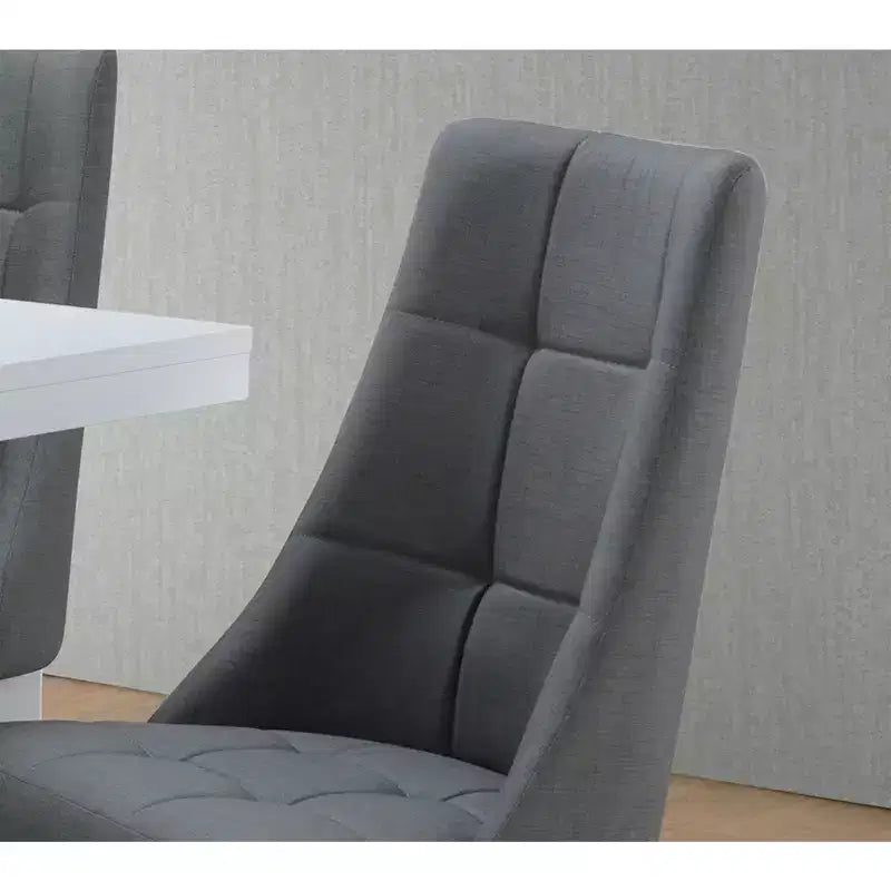 Lot de 2 chaises de salle à manger Parsons en vinyle bleu/gris