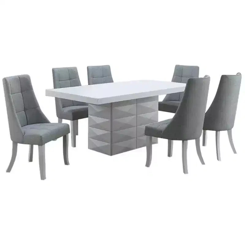 Lot de 2 chaises de salle à manger Parsons en vinyle bleu/gris