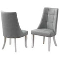 Lot de 2 chaises de salle à manger Parsons en vinyle bleu/gris
