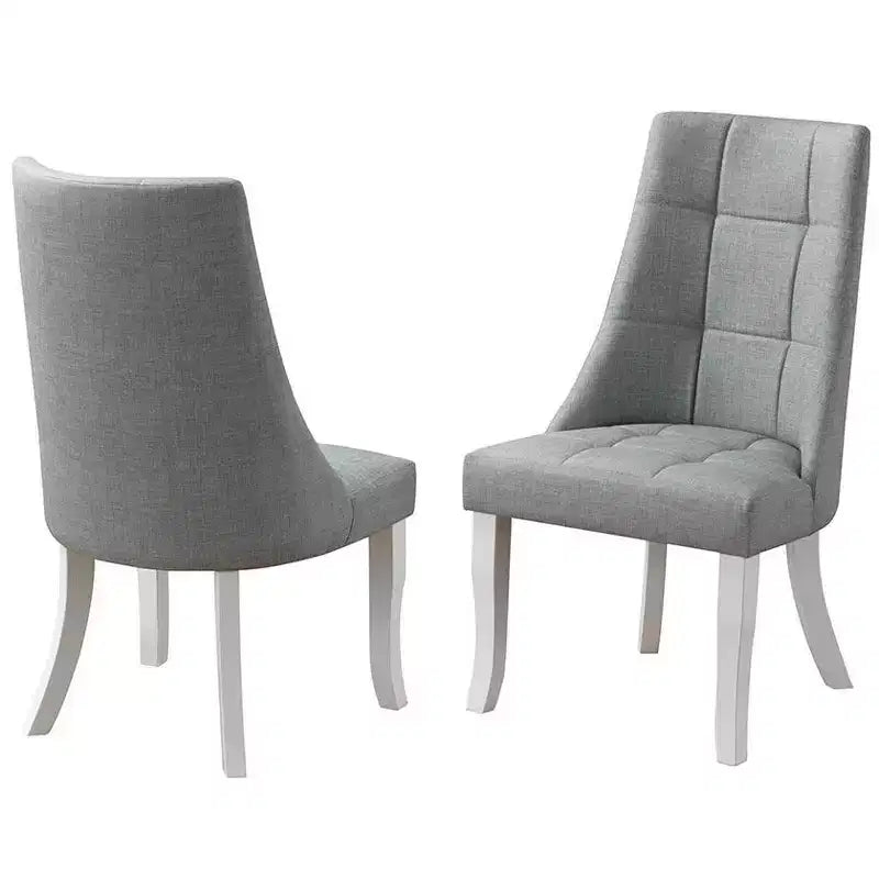 Lot de 2 chaises de salle à manger Parsons en vinyle bleu/gris