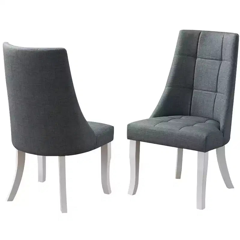 Lot de 2 chaises de salle à manger Parsons en vinyle bleu/gris