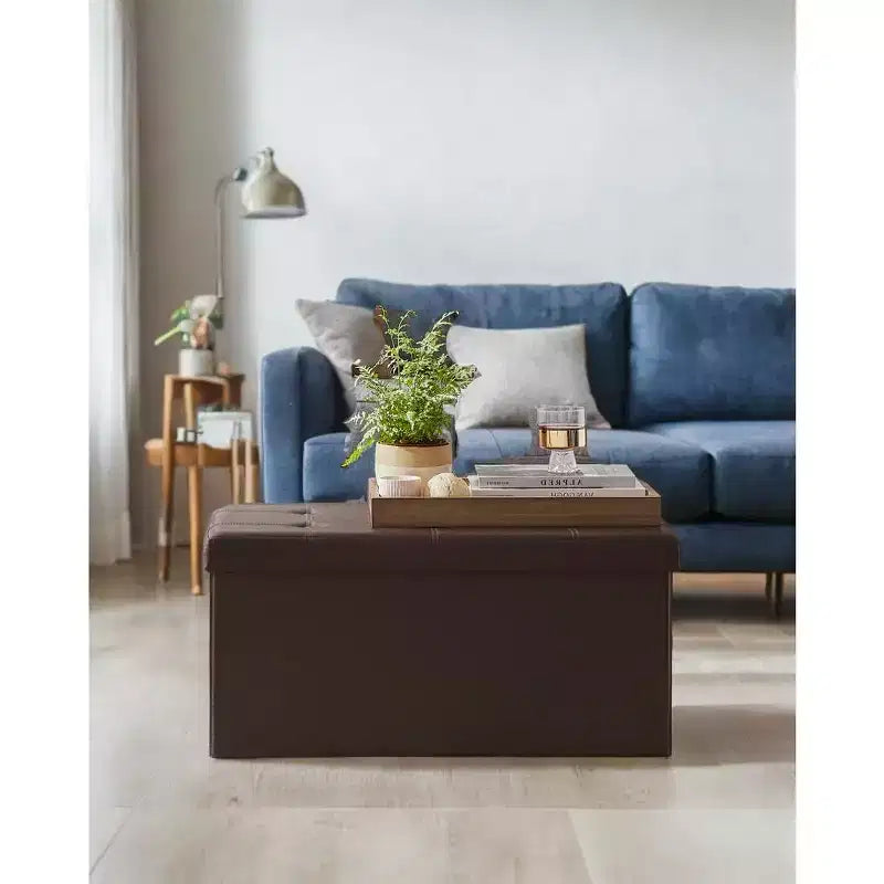 Banc de rangement en similicuir de 76 cm, 7 couleurs, 1 place