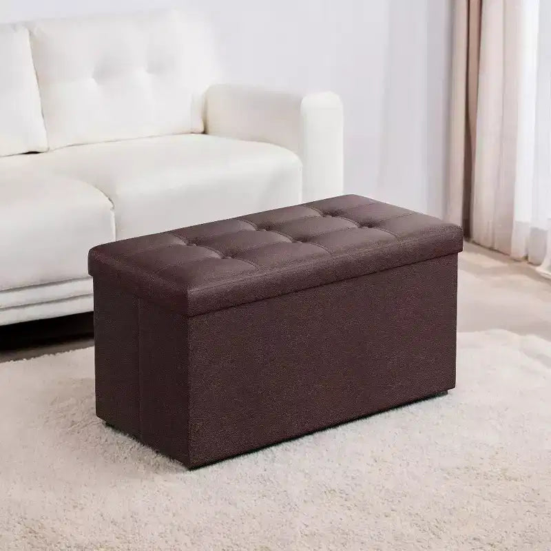 Banc de rangement en similicuir de 76 cm, 7 couleurs, 1 place