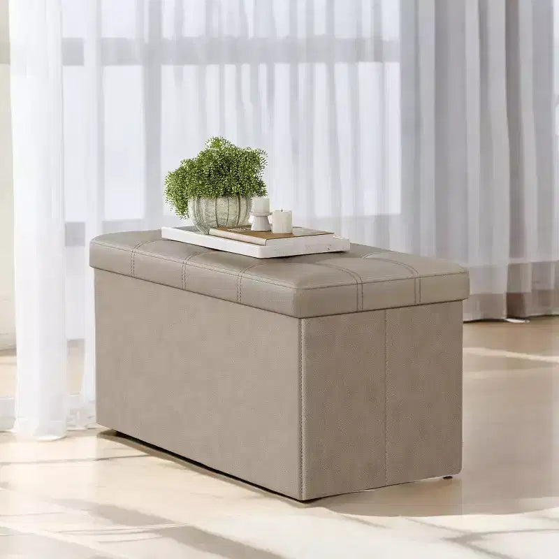 Banc de rangement en similicuir de 76 cm, 7 couleurs, 1 place