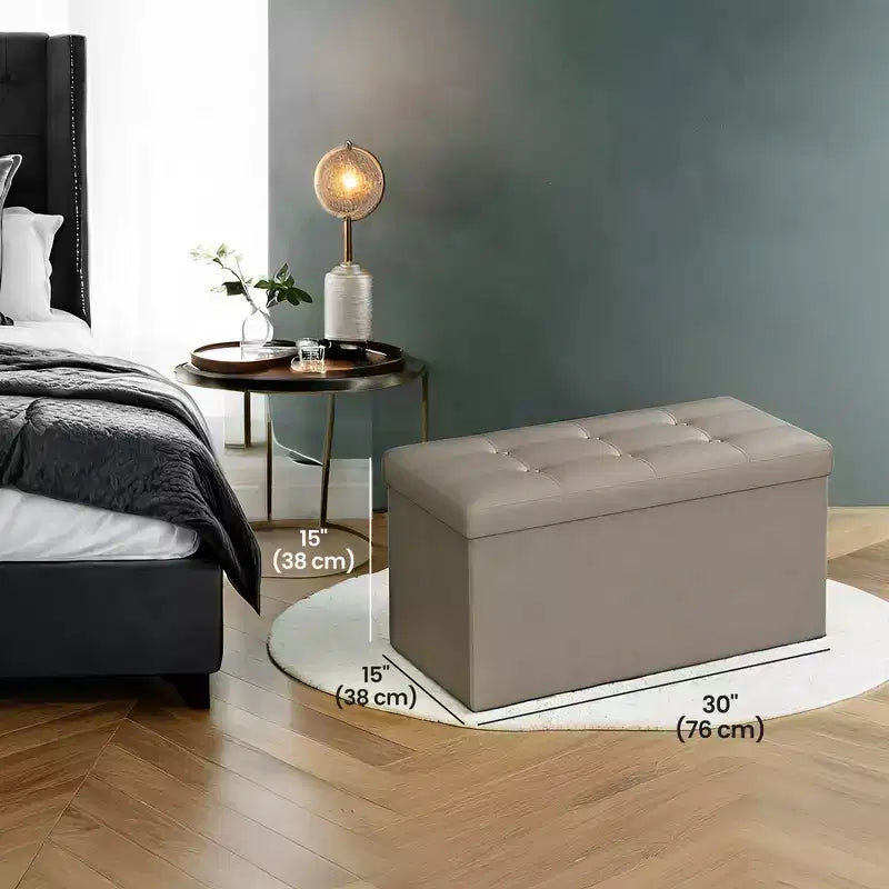 Banc de rangement en similicuir de 76 cm, 7 couleurs, 1 place