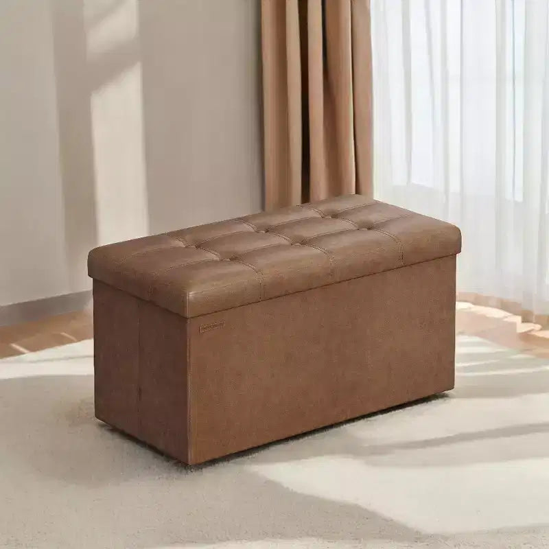 Banc de rangement en similicuir de 76 cm, 7 couleurs, 1 place