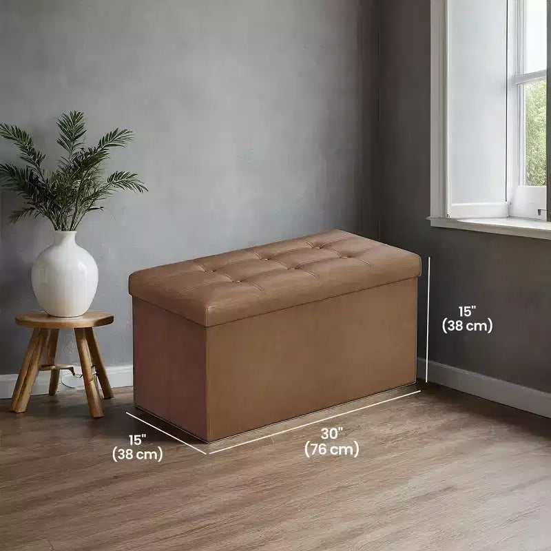 Banc de rangement en similicuir de 76 cm, 7 couleurs, 1 place