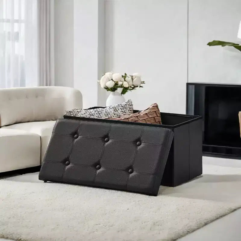 Banc de rangement en similicuir de 76 cm, 7 couleurs, 1 place