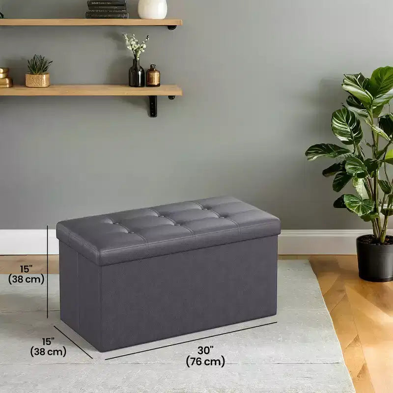 Banc de rangement en similicuir de 76 cm, 7 couleurs, 1 place