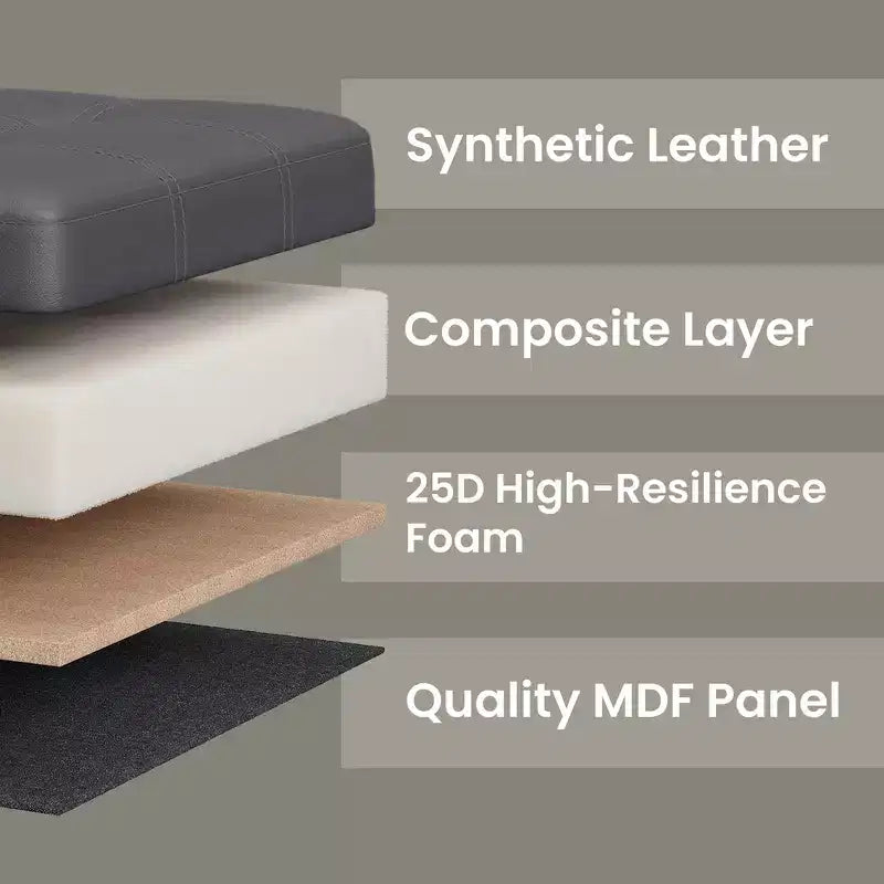 Banc de rangement en similicuir de 76 cm, 7 couleurs, 1 place