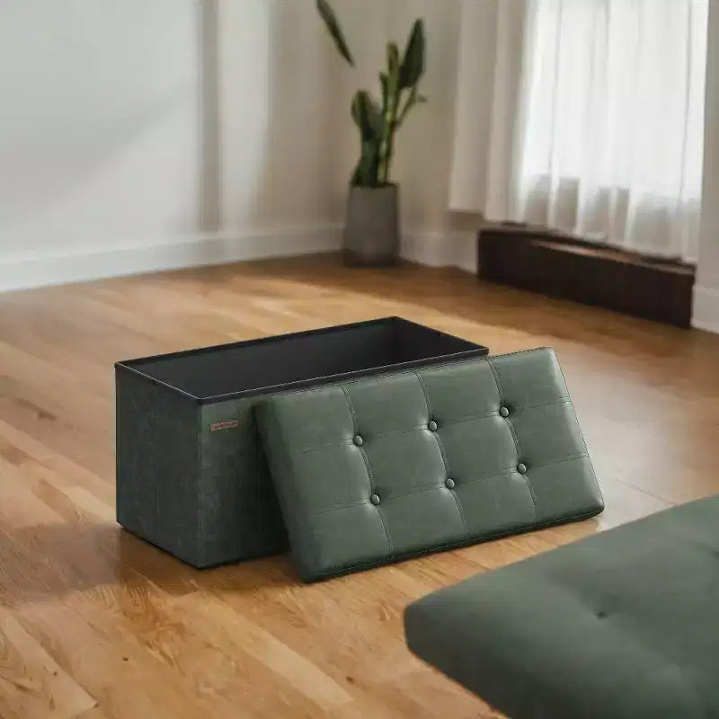 Banc de rangement en similicuir de 76 cm, 7 couleurs, 1 place