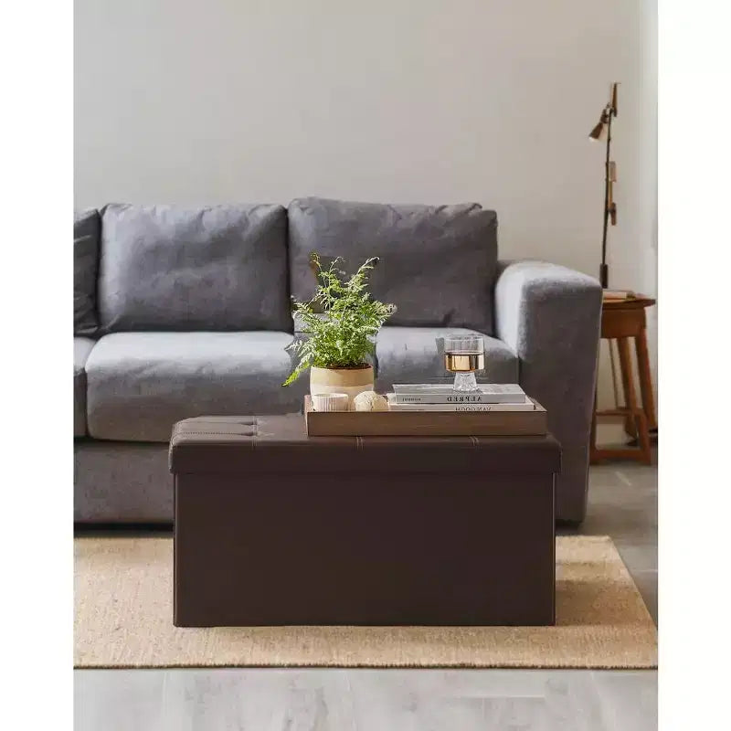 Banc de rangement en similicuir de 76 cm, 7 couleurs, 1 place