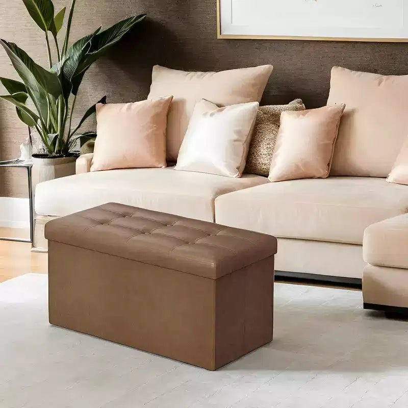 Banc de rangement en similicuir de 76 cm, 7 couleurs, 1 place