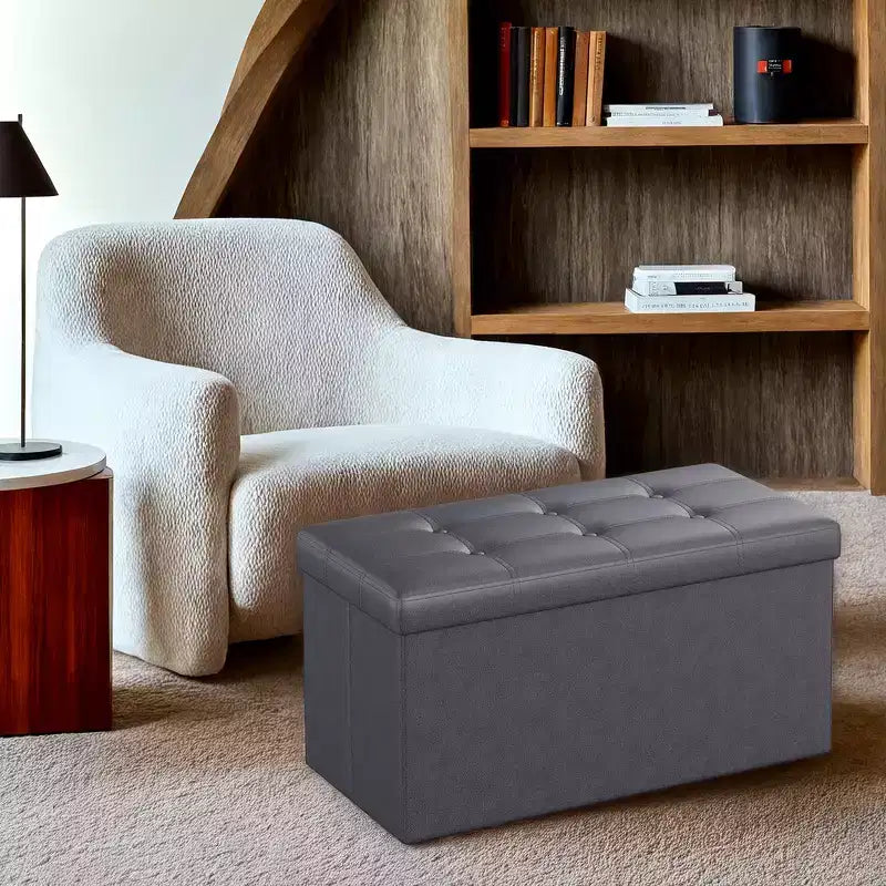 Banc de rangement en similicuir de 76 cm, 7 couleurs, 1 place