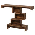 Tribesings 42.5-inch Farmhouse Console Table, Narrow Sofa Table with Storage Cubbies for Living Room Hallway, Rustic Brown