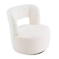 Fauteuil pivotant à 360° en tissu bouclette, crème / gris / rose, une place