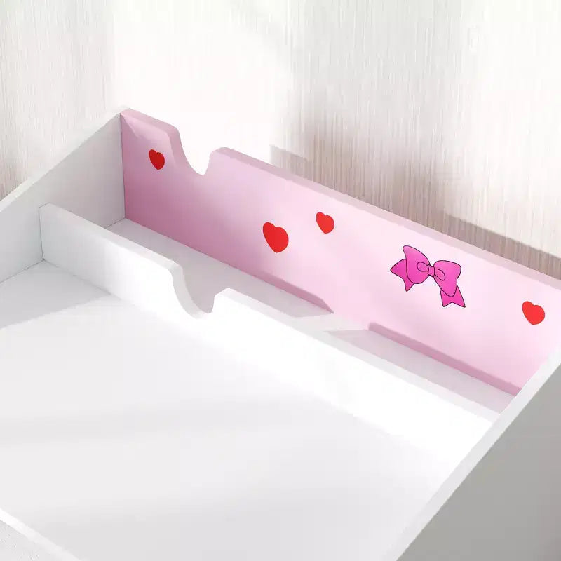 Bureau d'activités pour enfants gris / rose avec tiroir de rangement, un siège