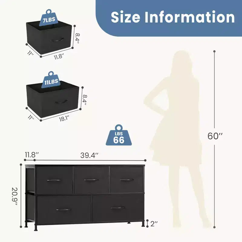 Commode de rangement en tissu brun à 9 tiroirs pour chambre à coucher / chambre d'enfant / placard