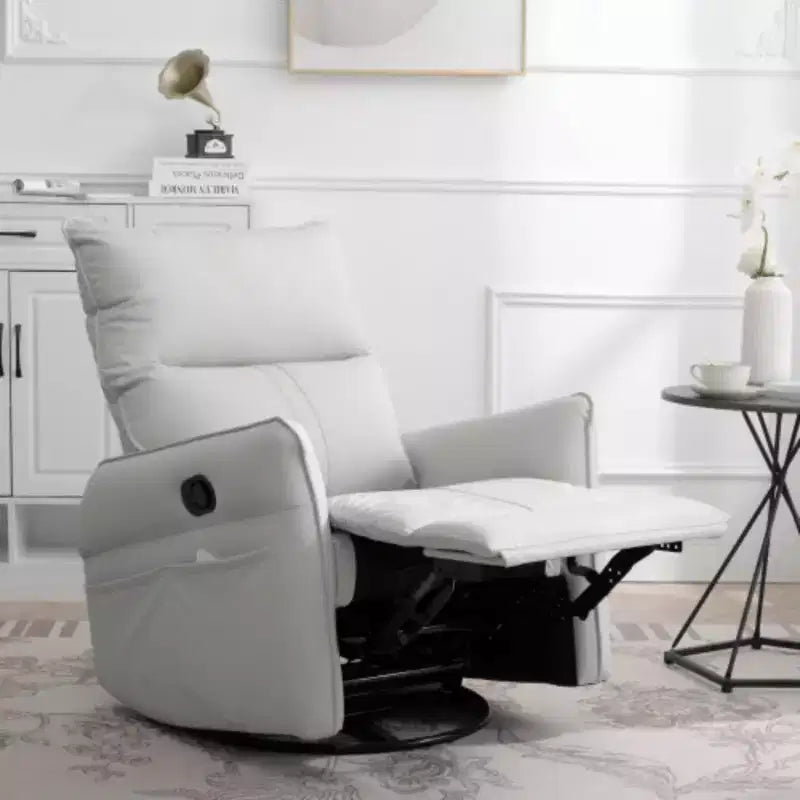 Fauteuil inclinable pivotant et basculant marron/gris avec repose-pieds, 1 place