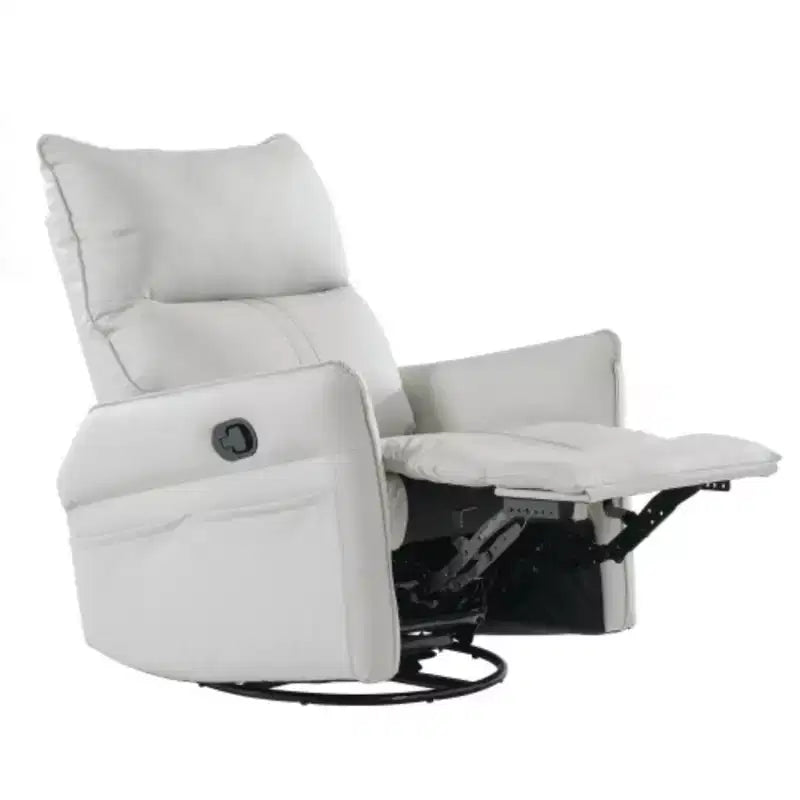 Fauteuil inclinable pivotant et basculant marron/gris avec repose-pieds, 1 place