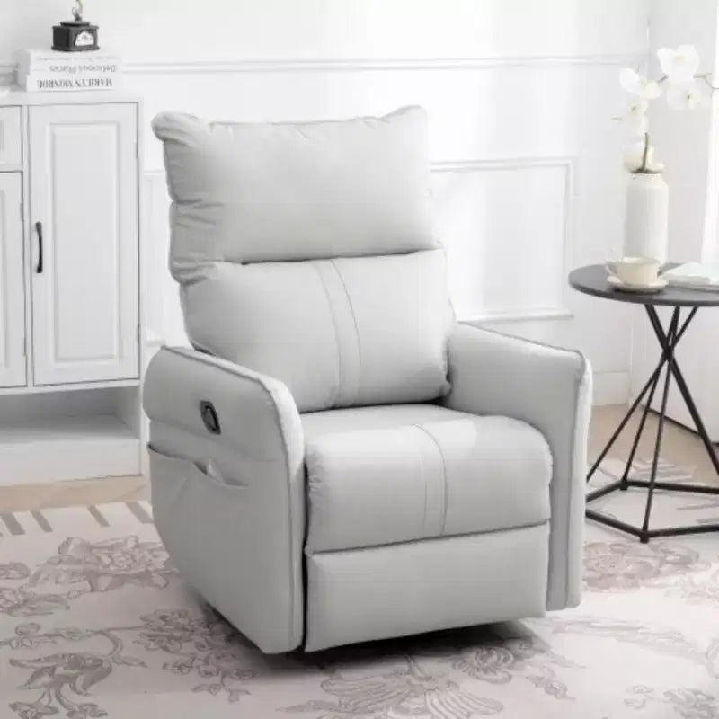 Fauteuil inclinable pivotant et basculant marron/gris avec repose-pieds, 1 place