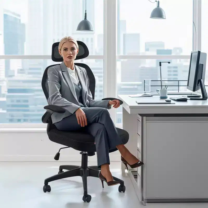 Chaise de bureau en résille noire, individuelle, réglable