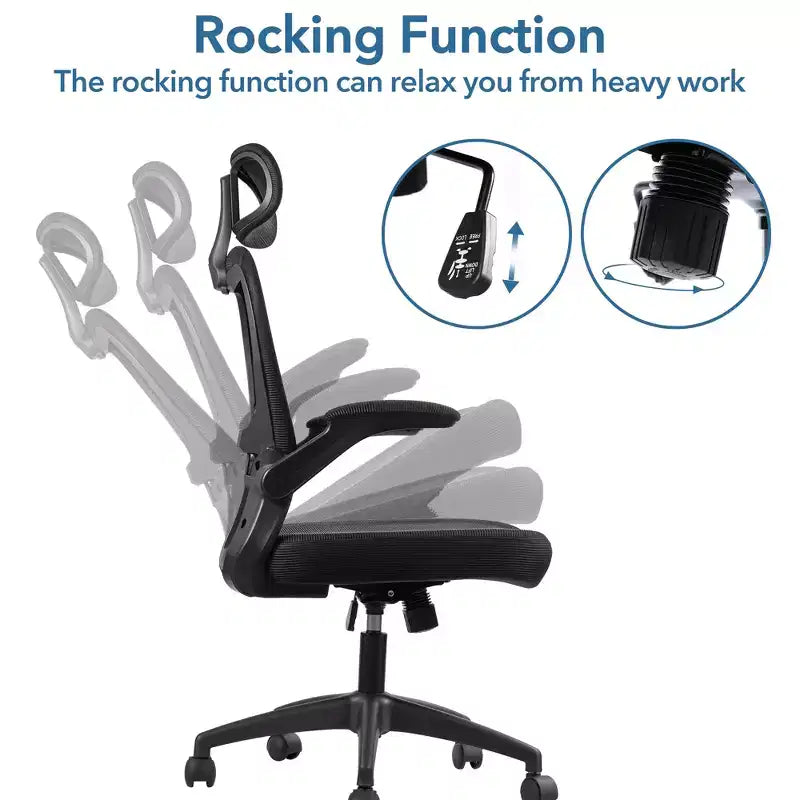 Chaise de bureau en résille noire, individuelle, réglable