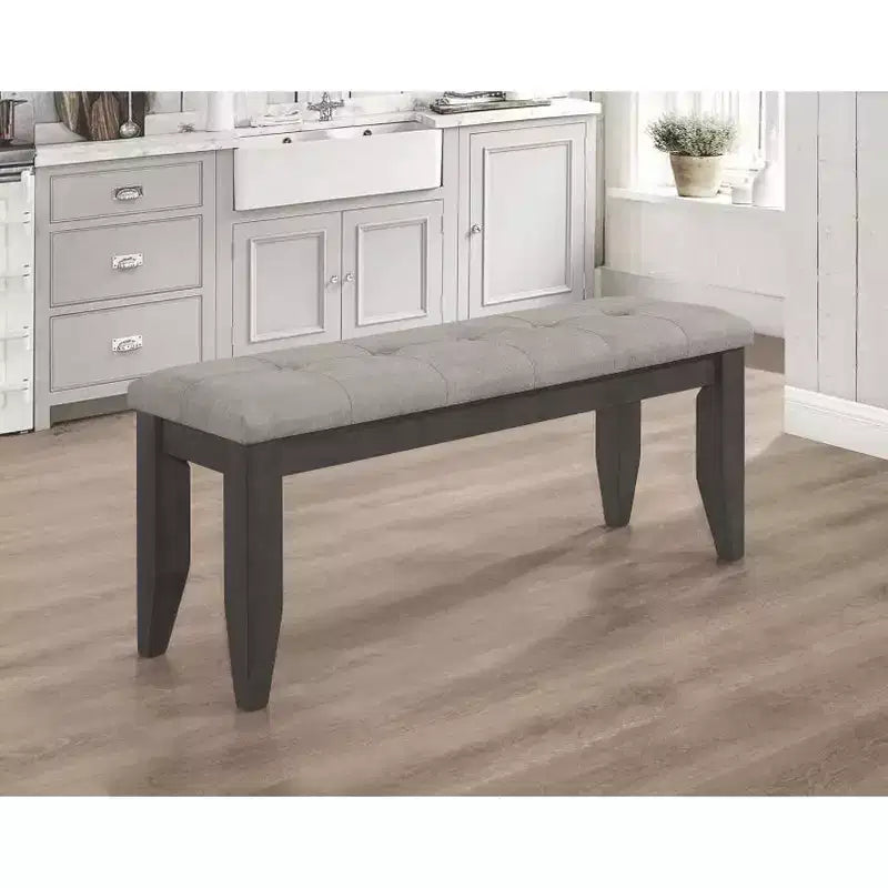 Banc de salle à manger capitonné gris foncé, 2 places, 119 cm L