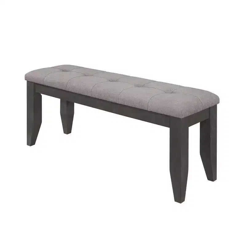 Banc de salle à manger capitonné gris foncé, 2 places, 119 cm L