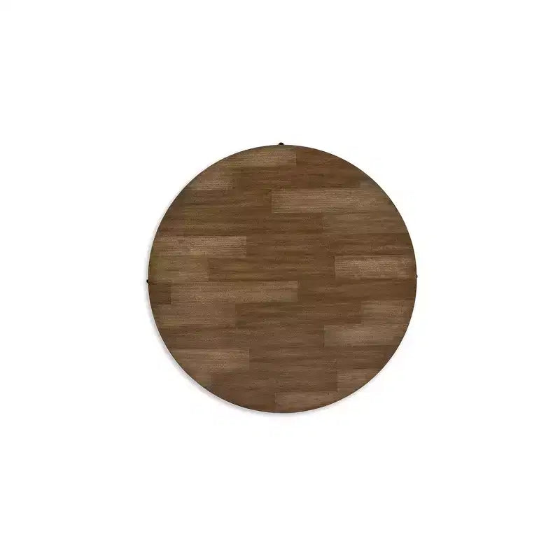 Table basse ronde marron et noire avec roulettes, 1 personne