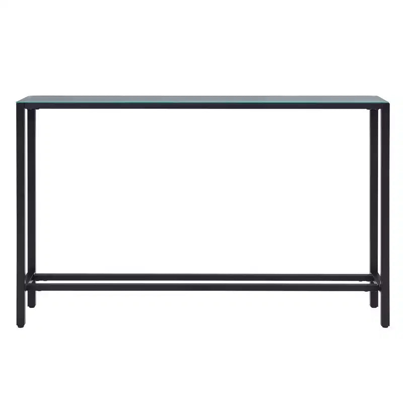 HomeRoots 56 Black Mirrored Glass Console Table