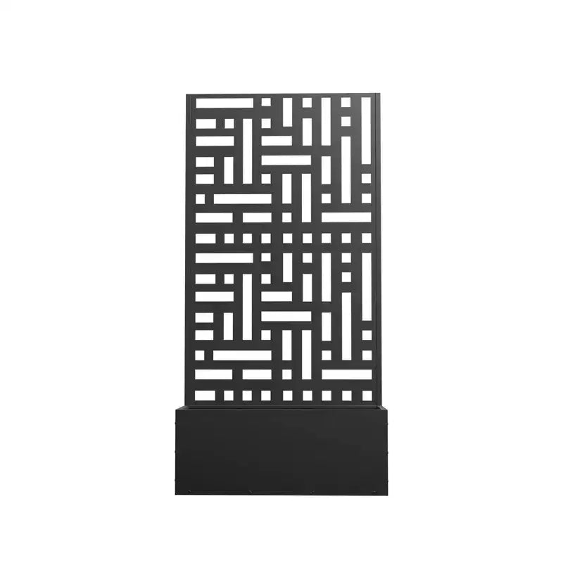 Jardinière en fer forgé noir avec treillis, style urbain, 1 personne
