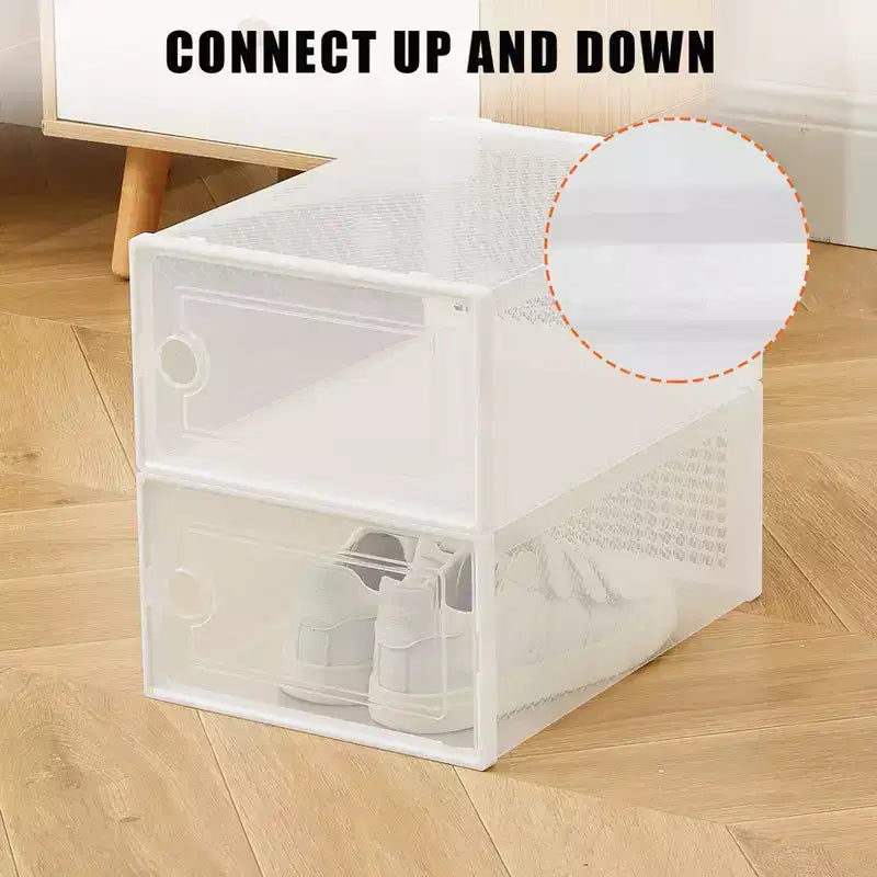 Bac de rangement empilable transparent avec couvercles, lot de 12, noir/marron/blanc, simple