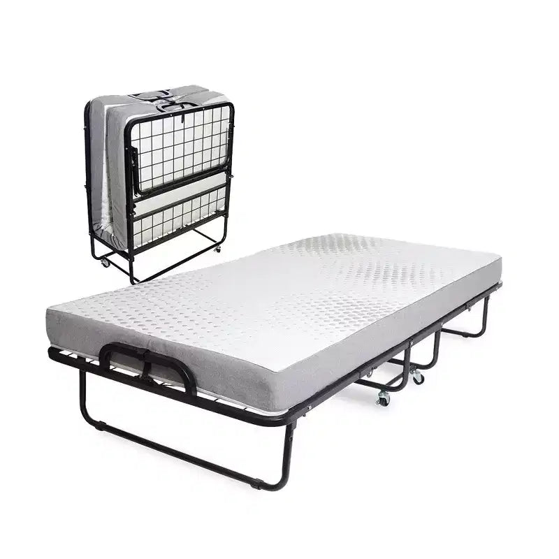 Cadre de lit plateforme en métal noir avec matelas en mousse à mémoire de forme de 5", jumeau, 1 personne