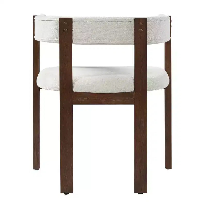 Chaises de salle à manger tapissées Noires/Beiges et Noyer/Beiges avec dossier incurvé, lot de 2