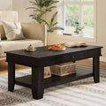 Garvee Coffee Table with Drawer 47.24 Center Table with Open Shelf Large Living Room Table