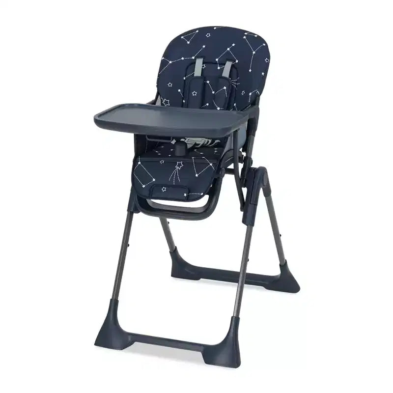 Chaise haute pliante bleue / grise / rose pour 1 – Hauteur réglable et plateau amovible