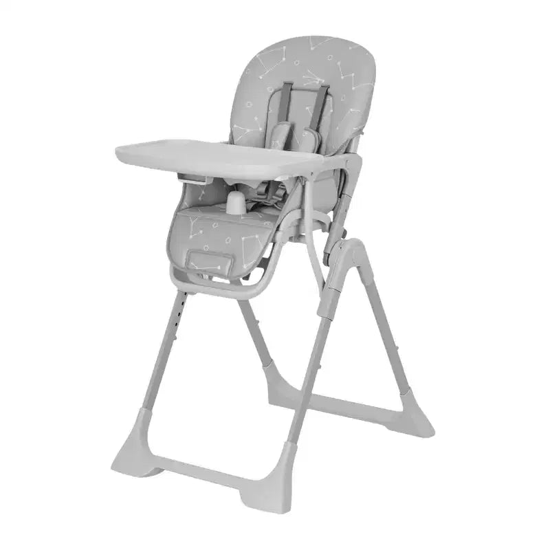 Chaise haute pliante bleue / grise / rose pour 1 – Hauteur réglable et plateau amovible