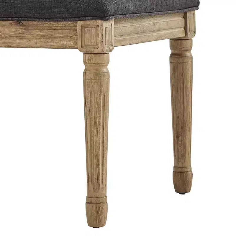 Chaise de salle à manger sans accoudoirs en lin beige/gris foncé/gris, lot de 2