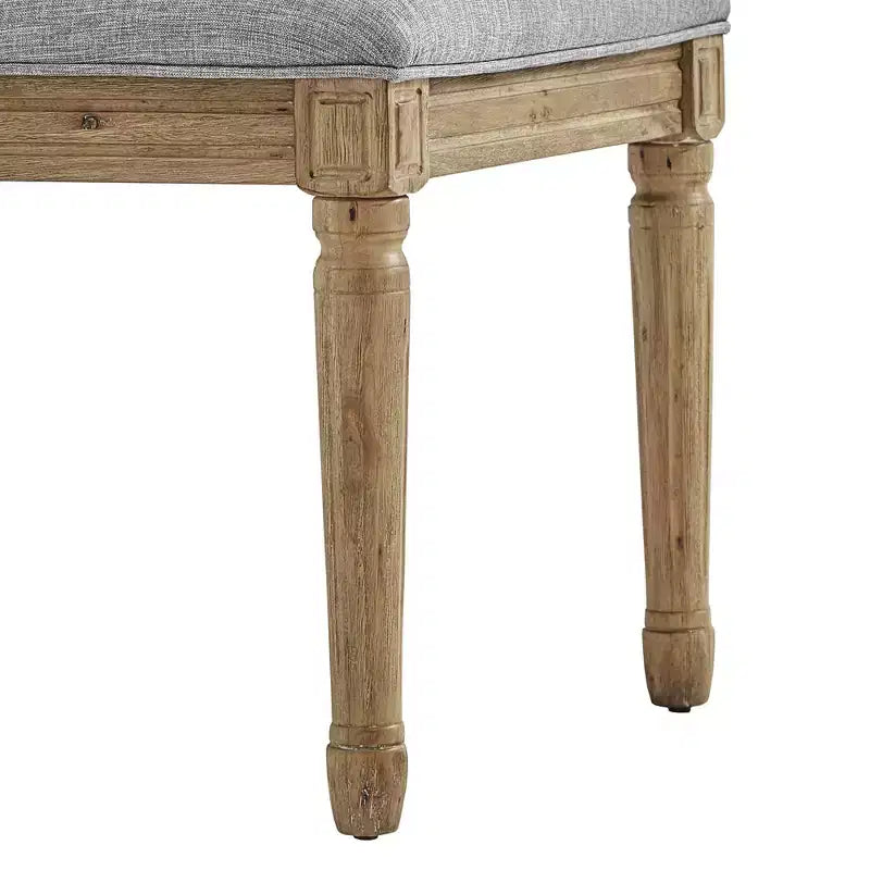 Chaise de salle à manger sans accoudoirs en lin beige/gris foncé/gris, lot de 2