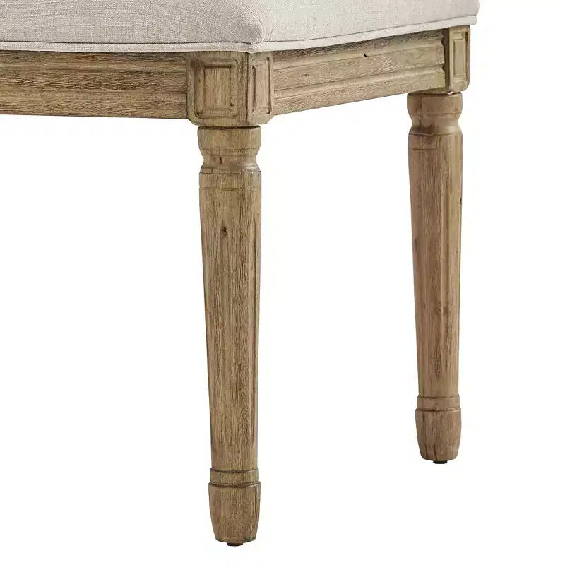Chaise de salle à manger sans accoudoirs en lin beige/gris foncé/gris, lot de 2