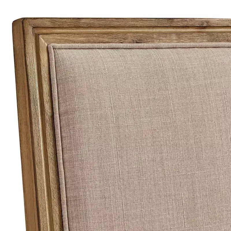 Chaise de salle à manger sans accoudoirs en lin beige/gris foncé/gris, lot de 2